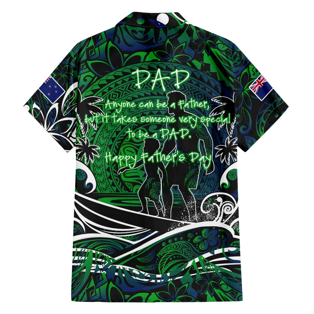 Father's Day New Zealand Family Matching Off Shoulder Short Dress and Hawaiian Shirt Special Dad Polynesia Paradise DT02 - Polynesian Pride