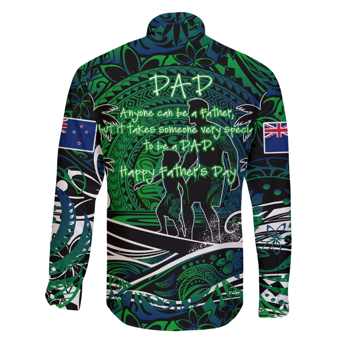 Father's Day New Zealand Family Matching Off Shoulder Short Dress and Hawaiian Shirt Special Dad Polynesia Paradise DT02 - Polynesian Pride