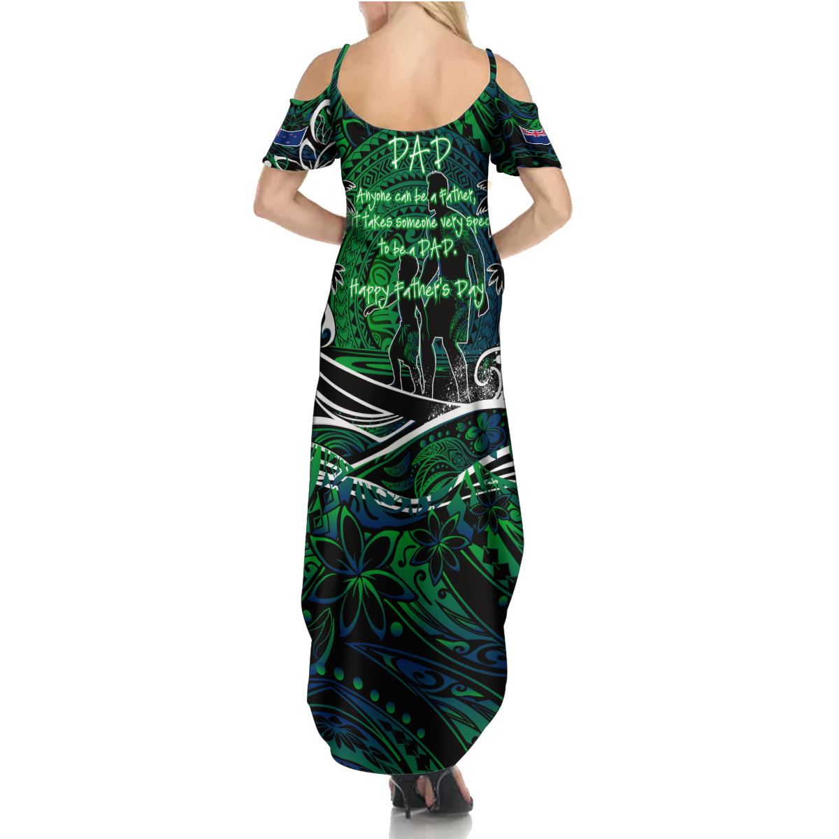 Father's Day New Zealand Family Matching Summer Maxi Dress and Hawaiian Shirt Special Dad Polynesia Paradise