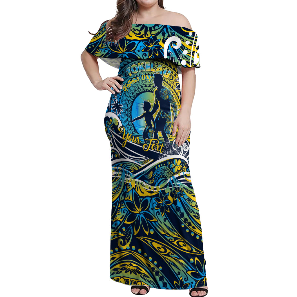 Father's Day Tokelau Off Shoulder Maxi Dress Special Dad Polynesia Paradise