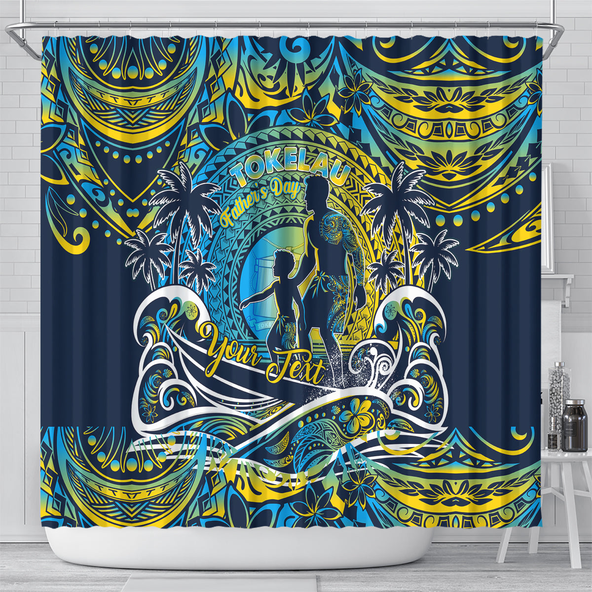 Father's Day Tokelau Shower Curtain Special Dad Polynesia Paradise DT02 - Polynesian Pride