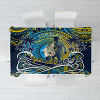 Father's Day Tokelau Tablecloth Special Dad Polynesia Paradise DT02 Blue - Polynesian Pride