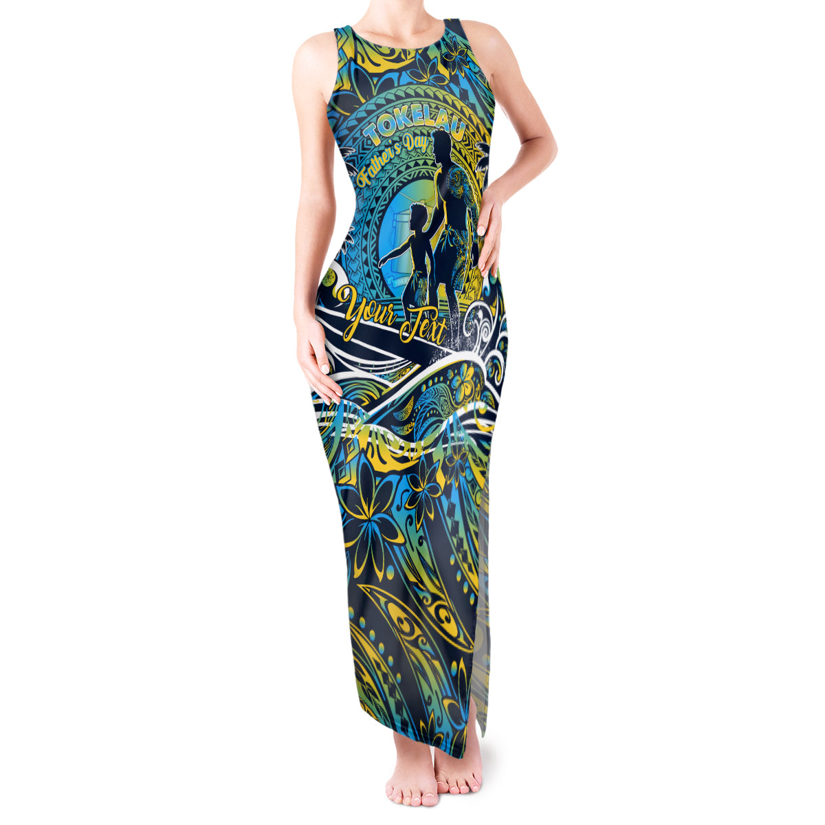 Father's Day Tokelau Tank Maxi Dress Special Dad Polynesia Paradise