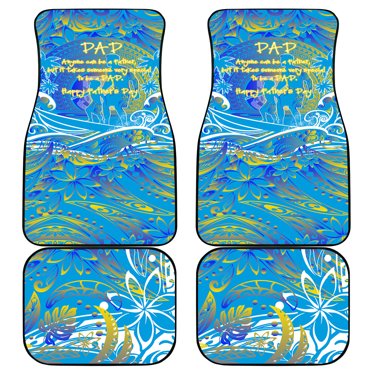 Father's Day Tuvalu Car Mats Special Dad Polynesia Paradise