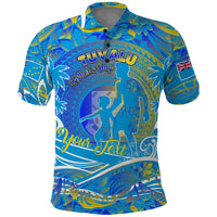 Father's Day Tuvalu Polo Shirt Special Dad Polynesia Paradise DT02 Blue - Polynesian Pride