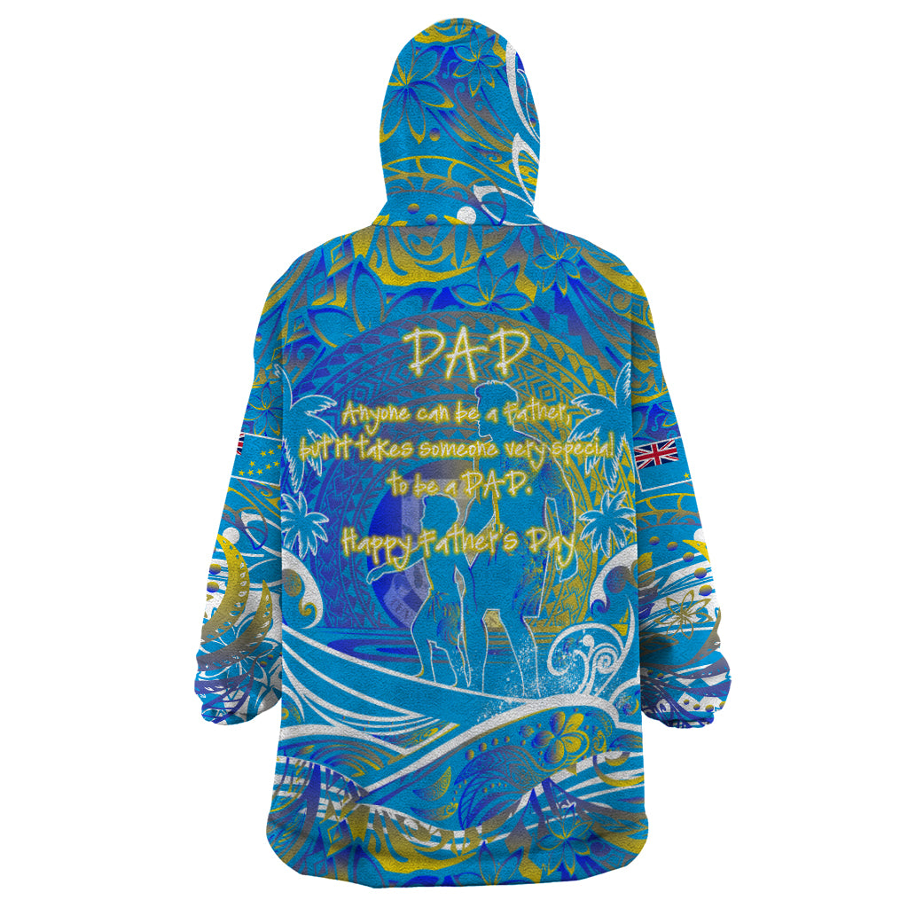 Father's Day Tuvalu Wearable Blanket Hoodie Special Dad Polynesia Paradise