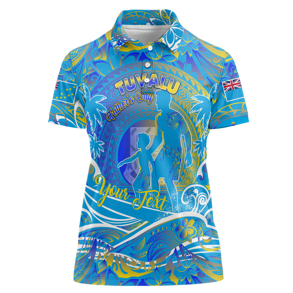 Father's Day Tuvalu Women Polo Shirt Special Dad Polynesia Paradise