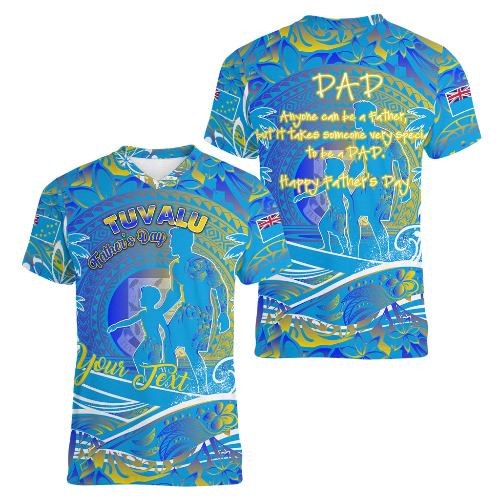 Father's Day Tuvalu Women V-Neck T-Shirt Special Dad Polynesia Paradise