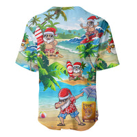 Guam Christmas Baseball Jersey Santa Claus Beach and Wave DT02 - Polynesian Pride