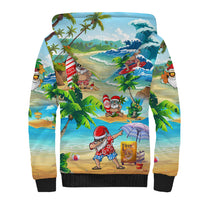 Guam Christmas Sherpa Hoodie Santa Claus Beach and Wave DT02 - Polynesian Pride