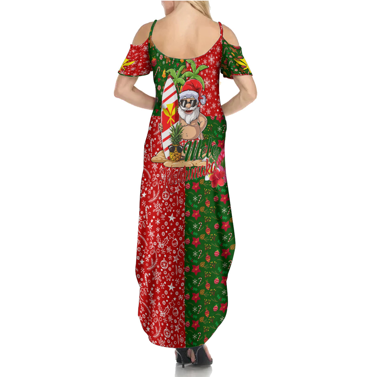 Hawaii Christmas Family Matching Summer Maxi Dress and Hawaiian Shirt Mele Kalikimaka Kanaka Maoli DT02 - Polynesian Pride