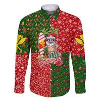 Hawaii Christmas Family Matching Tank Maxi Dress and Hawaiian Shirt Mele Kalikimaka Kanaka Maoli DT02 Dad's Shirt - Long Sleeve Art - Polynesian Pride