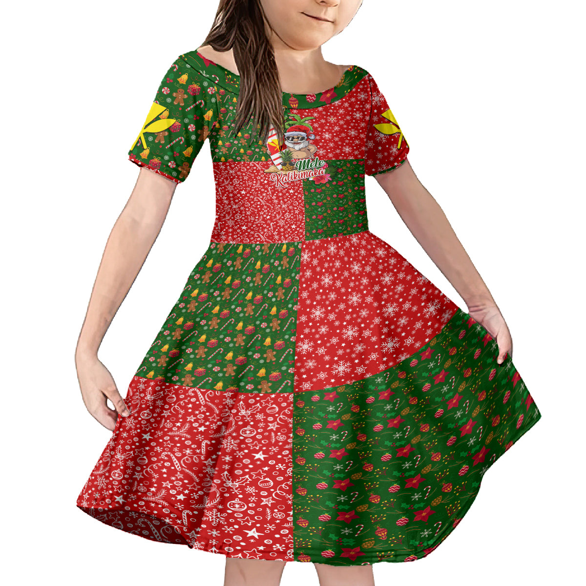 Hawaii Christmas Kid Short Sleeve Dress Mele Kalikimaka Kanaka Maoli DT02 KID Art - Polynesian Pride