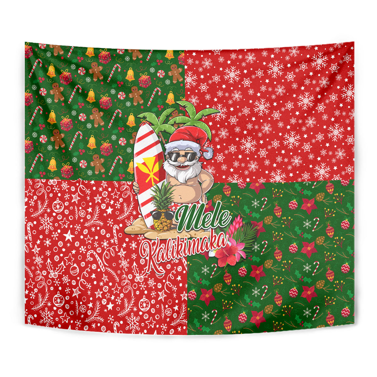 Hawaii Christmas Tapestry Mele Kalikimaka Kanaka Maoli DT02 - Polynesian Pride