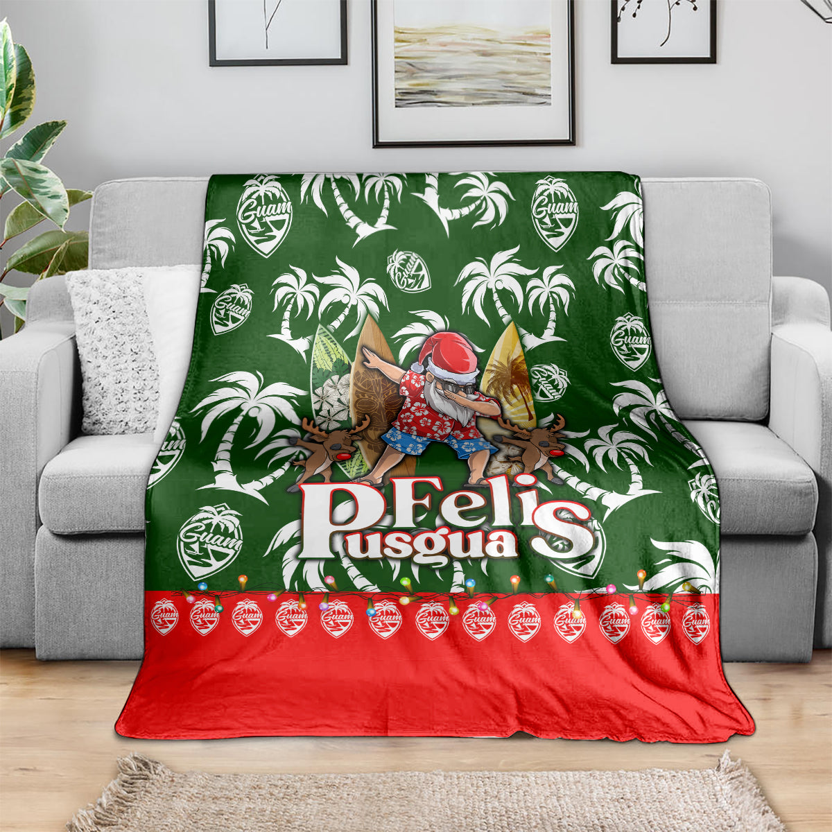 Guam Christmas Blanket Felis Pusgua Tropical Xmas Patterns DT02 - Polynesian Pride