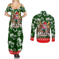 Guam Christmas Couples Matching Summer Maxi Dress and Long Sleeve Button Shirts Felis Pusgua Tropical Xmas Patterns DT02 - Polynesian Pride