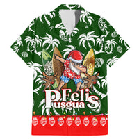 Guam Christmas Family Matching Mermaid Dress and Hawaiian Shirt Felis Pusgua Tropical Xmas Patterns DT02 Dad's Shirt - Short Sleeve Green - Polynesian Pride