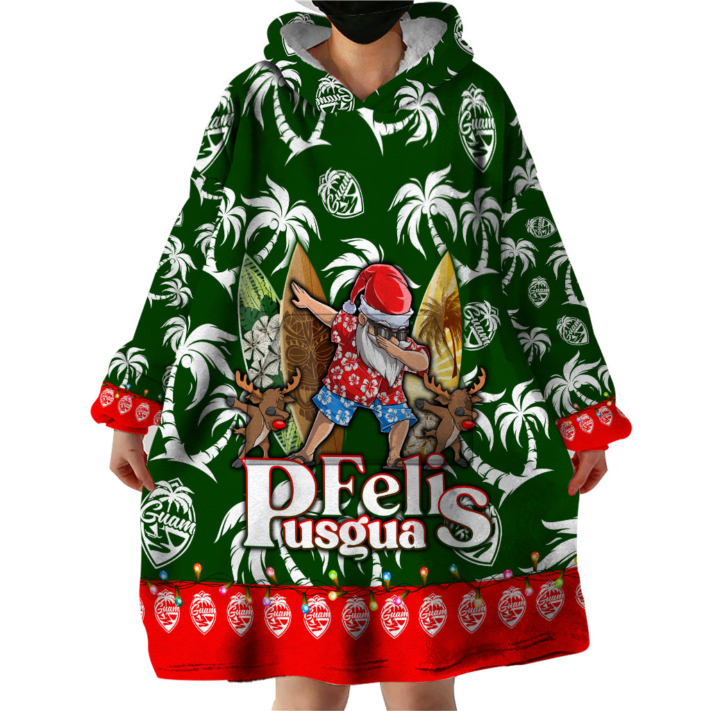 Guam Christmas Wearable Blanket Hoodie Felis Pusgua Tropical Xmas Patterns DT02 - Polynesian Pride