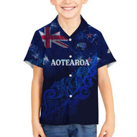 Personalised New Zealand Hawaiian Shirt Aotearoa Map Silver Fern DT02 - Polynesian Pride