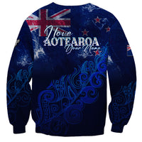 Personalised New Zealand Sweatshirt Aotearoa Map Silver Fern DT02 - Polynesian Pride