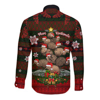 Meri Kirihimete New Zealand Long Sleeve Button Shirt Christmas Kiwi Maori DT02 - Polynesian Pride