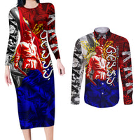 Philippines Bonifacio Day Couples Matching Long Sleeve Bodycon Dress and Long Sleeve Button Shirt DT02 Art - Polynesian Pride