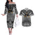 New Zealand Couples Matching Off The Shoulder Long Sleeve Dress and Hawaiian Shirt Rugby Aotearoa Champions DT02 Black - Polynesian Pride