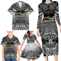New Zealand Family Matching Long Sleeve Bodycon Dress and Hawaiian Shirt Rugby Aotearoa Champions DT02 - Polynesian Pride