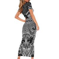 New Zealand Short Sleeve Bodycon Dress Rugby Aotearoa Champions DT02 - Polynesian Pride