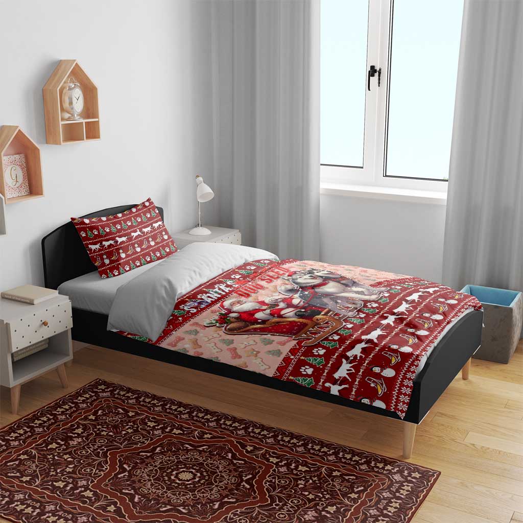 Dog Sled Christmas Bedding Set Husky Sleigh Ride Design - Polynesian Pride
