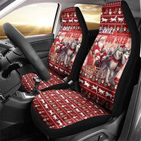Dog Sled Christmas Car Seat Cover Husky Sleigh Ride Design - Polynesian Pride