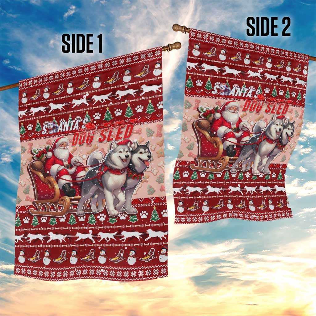 Dog Sled Christmas Garden Flag Husky Sleigh Ride Design - Polynesian Pride