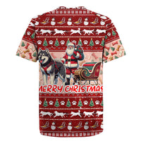 Dog Sled Christmas Rugby Jersey Husky Sleigh Ride Design - Polynesian Pride