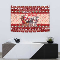 Dog Sled Christmas Tapestry Husky Sleigh Ride Design - Polynesian Pride
