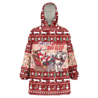 Dog Sled Christmas Wearable Blanket Hoodie Husky Sleigh Ride Design - Polynesian Pride