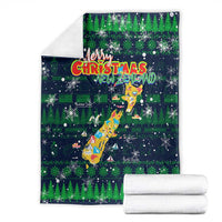 Merry Christmas New Zealand Blanket Xmas Travel Map - Polynesian Pride