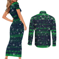 Merry Christmas New Zealand Couples Matching Short Sleeve Bodycon Dress and Long Sleeve Button Shirt Xmas Travel Map - Polynesian Pride