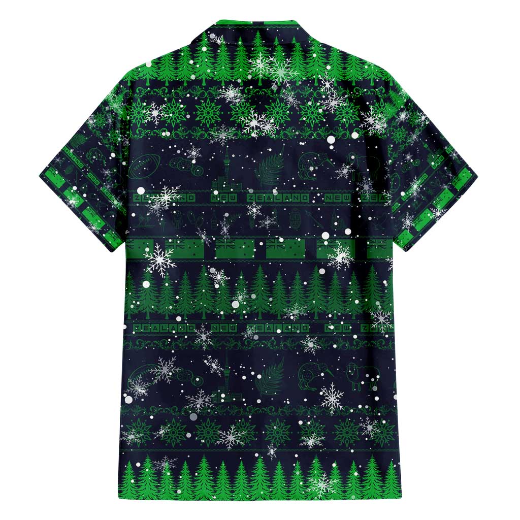 Merry Christmas New Zealand Hawaiian Shirt Xmas Travel Map - Polynesian Pride