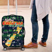 Merry Christmas New Zealand Luggage Cover Xmas Travel Map DT02 Blue - Polynesian Pride