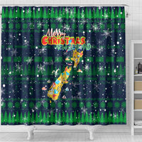 Merry Christmas New Zealand Shower Curtain Xmas Travel Map - Polynesian Pride