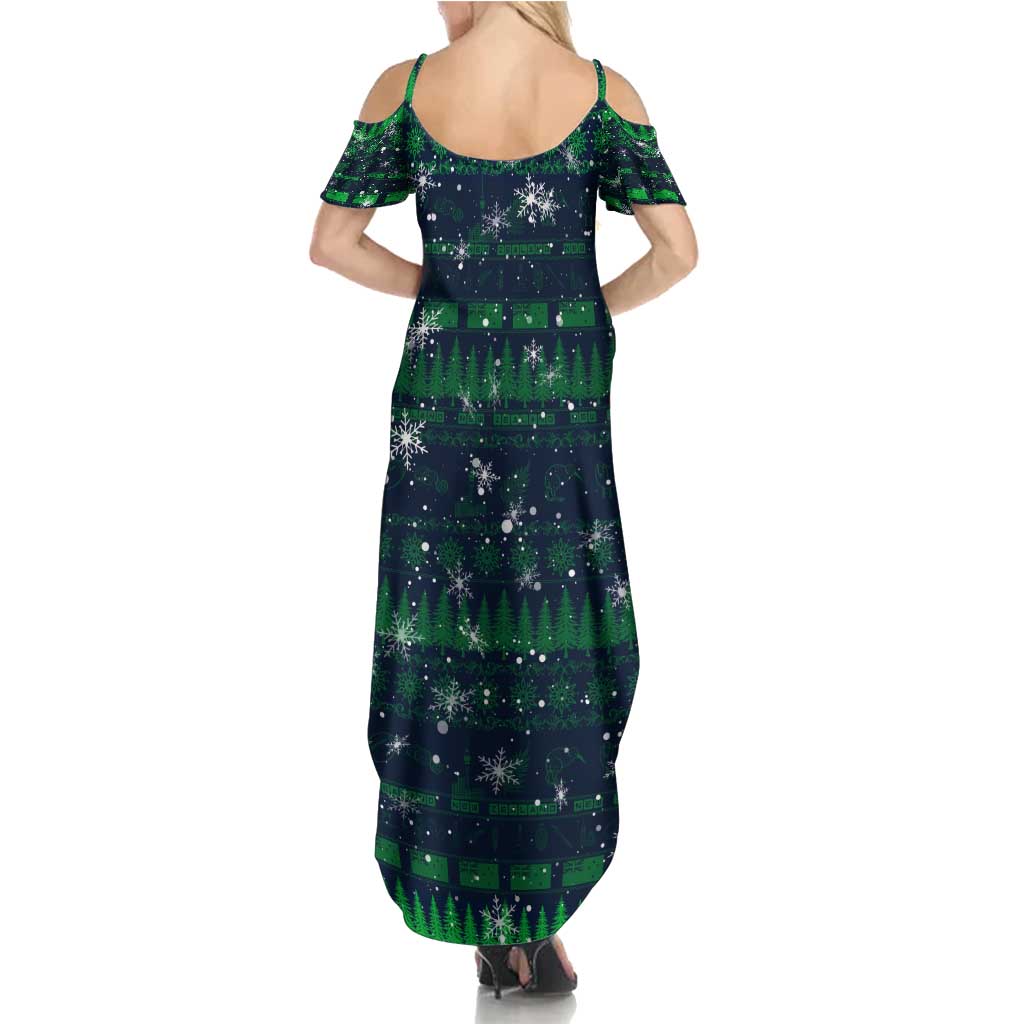 Merry Christmas New Zealand Summer Maxi Dress Xmas Travel Map DT02 - Polynesian Pride