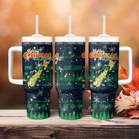 Merry Christmas New Zealand Tumbler With Handle Xmas Travel Map - Polynesian Pride