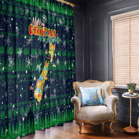 Merry Christmas New Zealand Window Curtain Xmas Travel Map DT02 - Polynesian Pride
