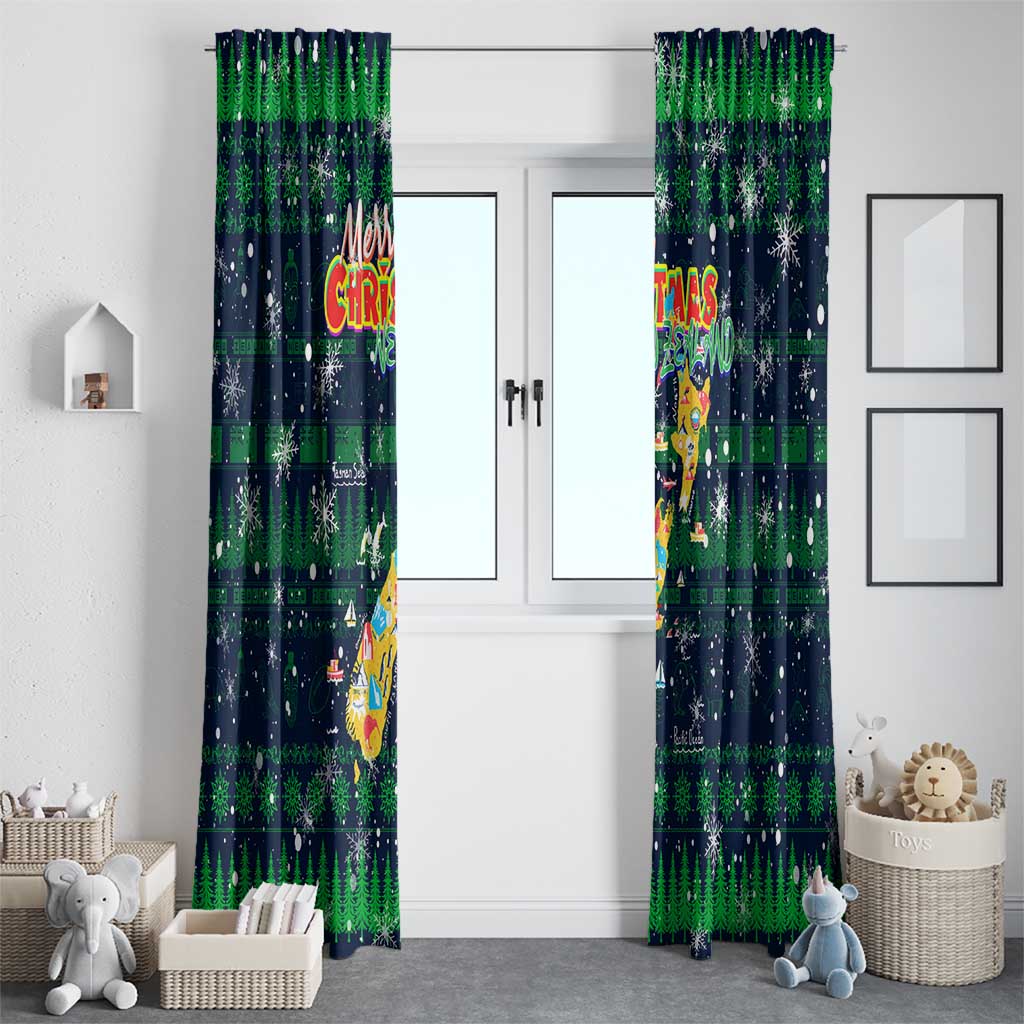 Merry Christmas New Zealand Window Curtain Xmas Travel Map DT02 - Polynesian Pride