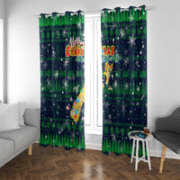 Merry Christmas New Zealand Window Curtain Xmas Travel Map DT02 With Grommets Blue - Polynesian Pride