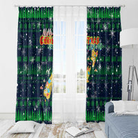 Merry Christmas New Zealand Window Curtain Xmas Travel Map DT02 - Polynesian Pride