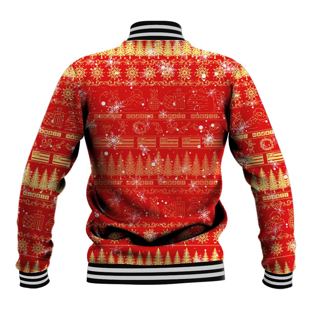 Merry Christmas Hawaii Baseball Jacket Xmas Travel Map DT02 - Polynesian Pride