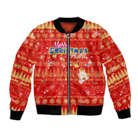 Merry Christmas Hawaii Bomber Jacket Xmas Travel Map DT02 Unisex Red - Polynesian Pride