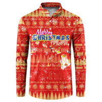 Merry Christmas Hawaii Button Sweatshirt Xmas Travel Map - Polynesian Pride