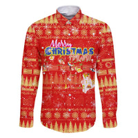 Merry Christmas Hawaii Family Matching Long Sleeve Bodycon Dress and Hawaiian Shirt Xmas Travel Map - Polynesian Pride